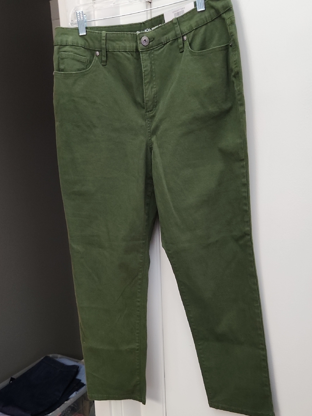Style & Co. Olive Utility Straight-Leg Pants